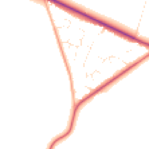 Daytime road noise heatmap for BS8 3UW