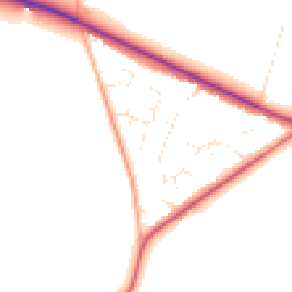 Daytime road noise heatmap for BS8 3XA