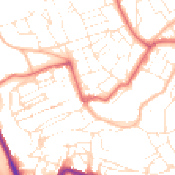 Daytime road noise heatmap for BS8 4AA