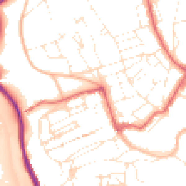 Daytime road noise heatmap for BS8 4AN