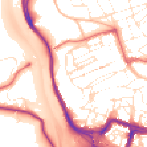Daytime road noise heatmap for BS8 4DH