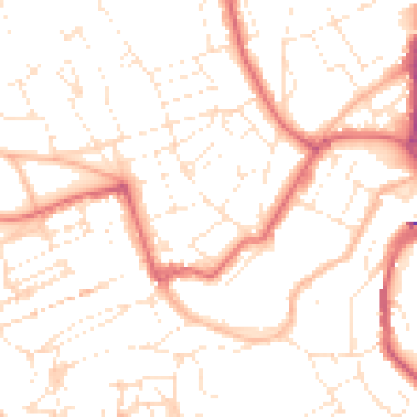Daytime road noise heatmap for BS8 4NL