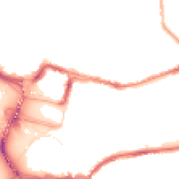 Night-time road noise heatmap for BS8 4PQ