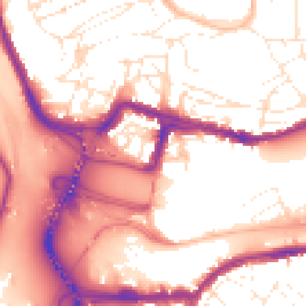 Daytime road noise heatmap for BS8 4QB