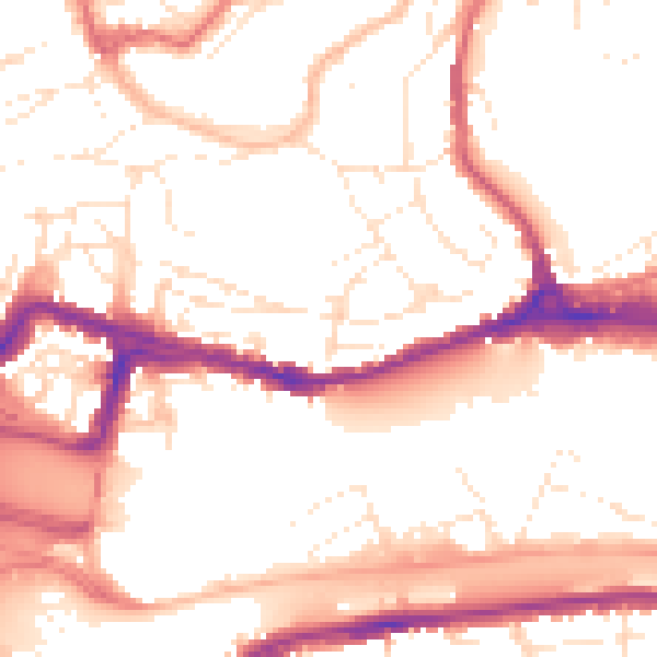 Daytime road noise heatmap for BS8 4TX