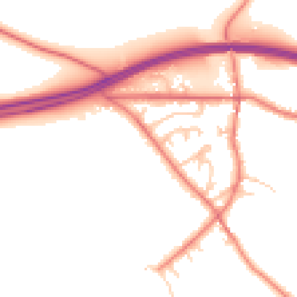 Daytime road noise heatmap for CA11 0DD