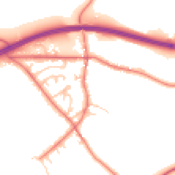 Daytime road noise heatmap for CA11 0DU