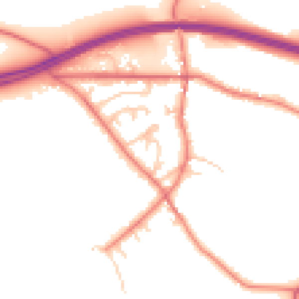 Daytime road noise heatmap for CA11 0DY