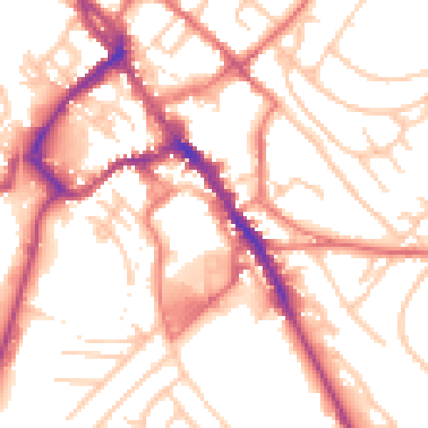 Daytime road noise heatmap for CA11 7AB