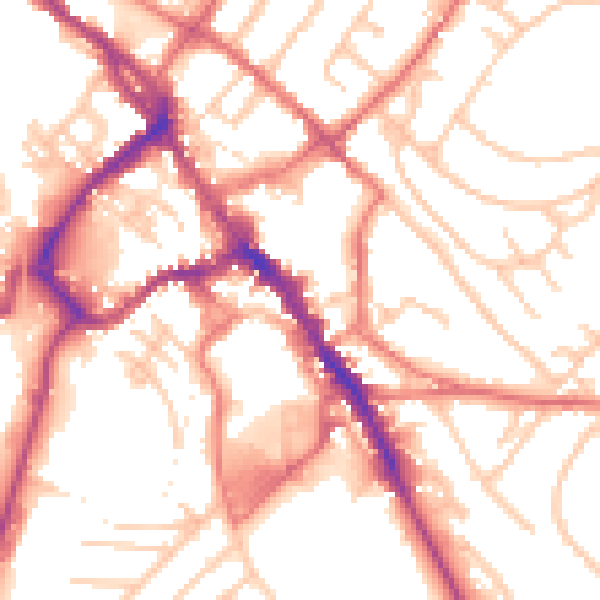 Daytime road noise heatmap for CA11 7AJ