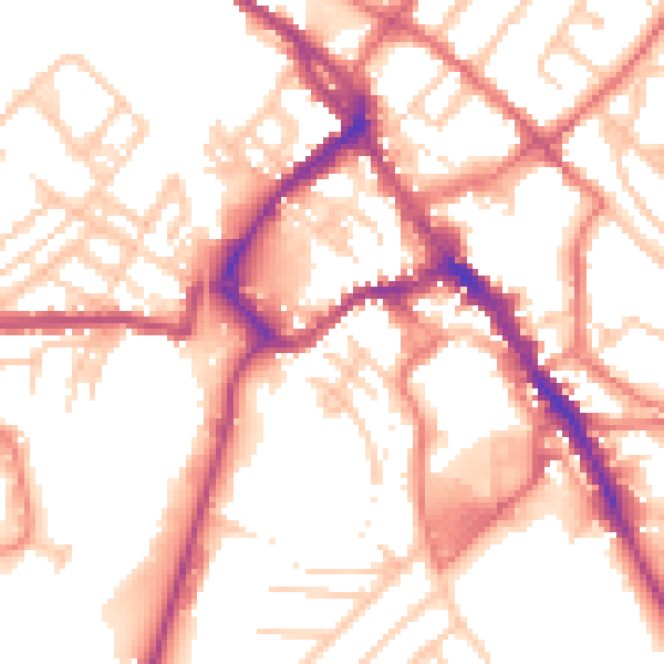 Daytime road noise heatmap for CA11 7JA