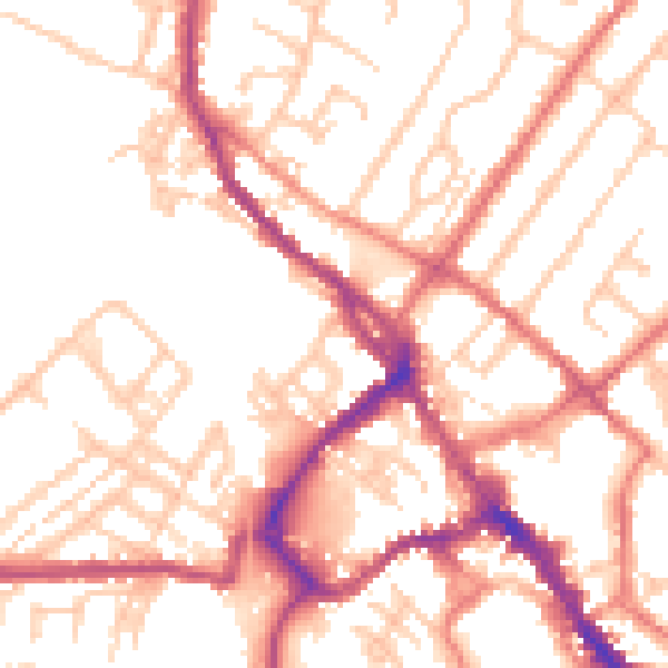 Daytime road noise heatmap for CA11 7LP