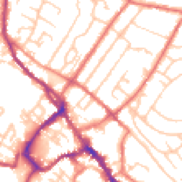 Daytime road noise heatmap for CA11 7QS