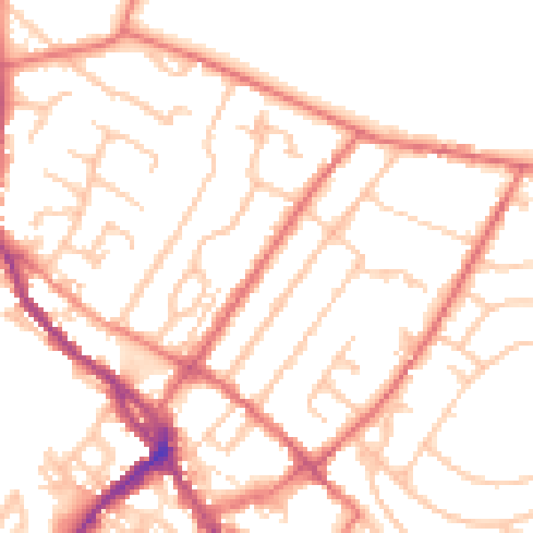 Daytime road noise heatmap for CA11 7QY