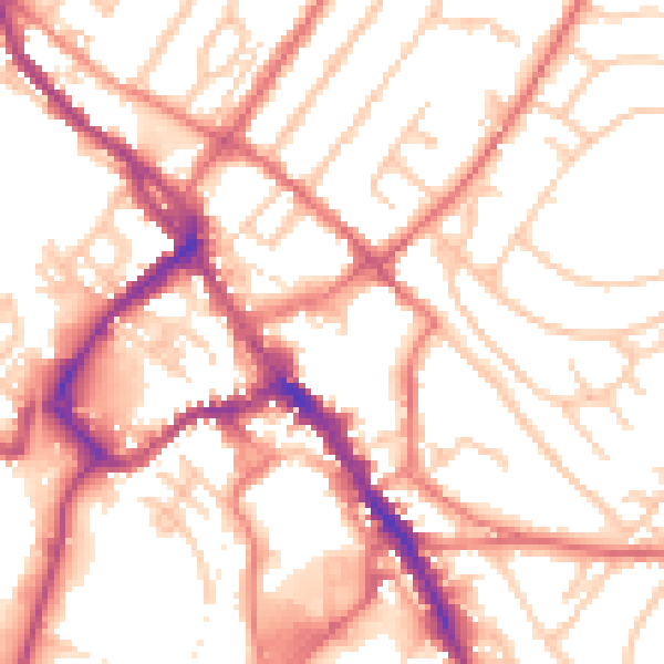 Daytime road noise heatmap for CA11 7YH