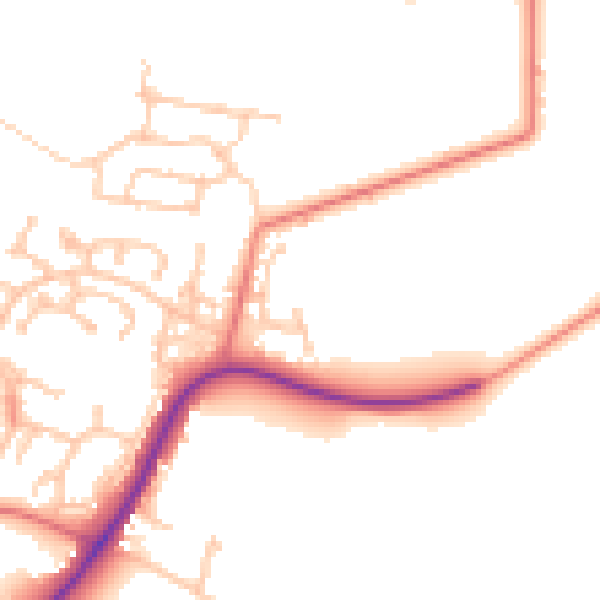 Daytime road noise heatmap for CA11 8AL