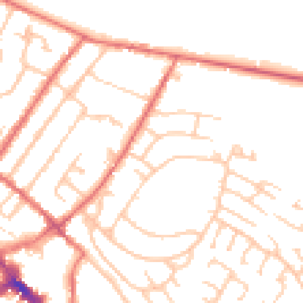 Daytime road noise heatmap for CA11 8AT