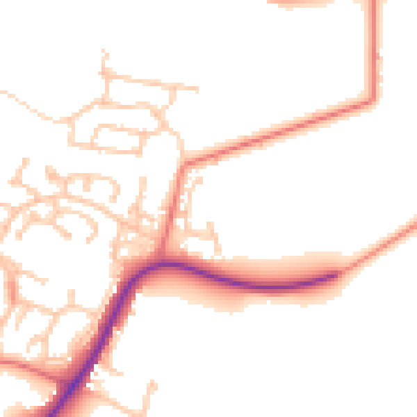 Daytime road noise heatmap for CA11 8BF