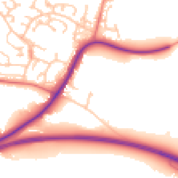 Daytime road noise heatmap for CA11 8FQ