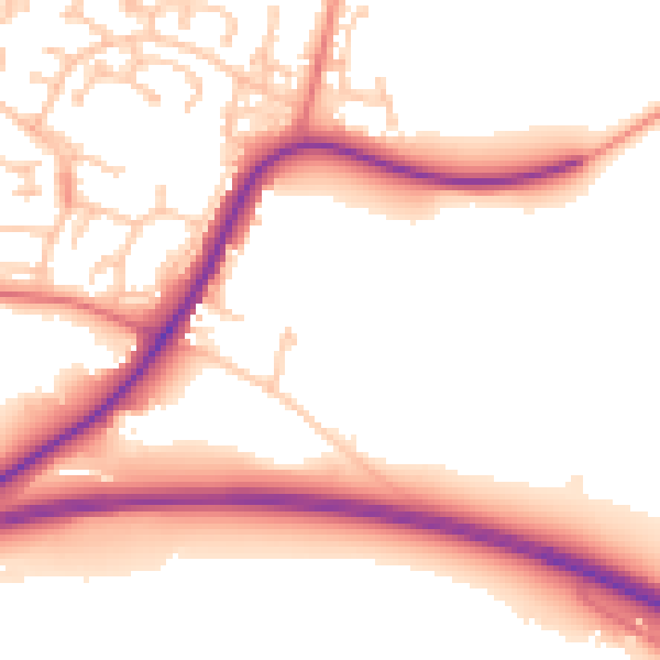 Daytime road noise heatmap for CA11 8FS