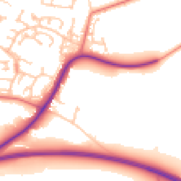 Daytime road noise heatmap for CA11 8FT