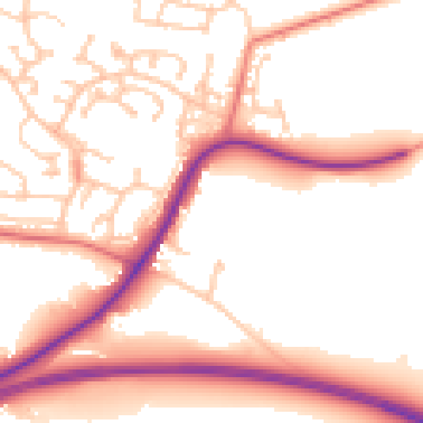 Daytime road noise heatmap for CA11 8FU