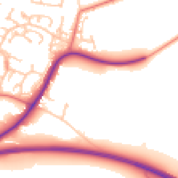 Daytime road noise heatmap for CA11 8FX