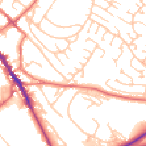 Daytime road noise heatmap for CA11 8LU