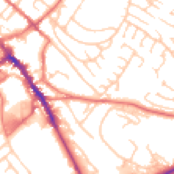 Daytime road noise heatmap for CA11 8NB