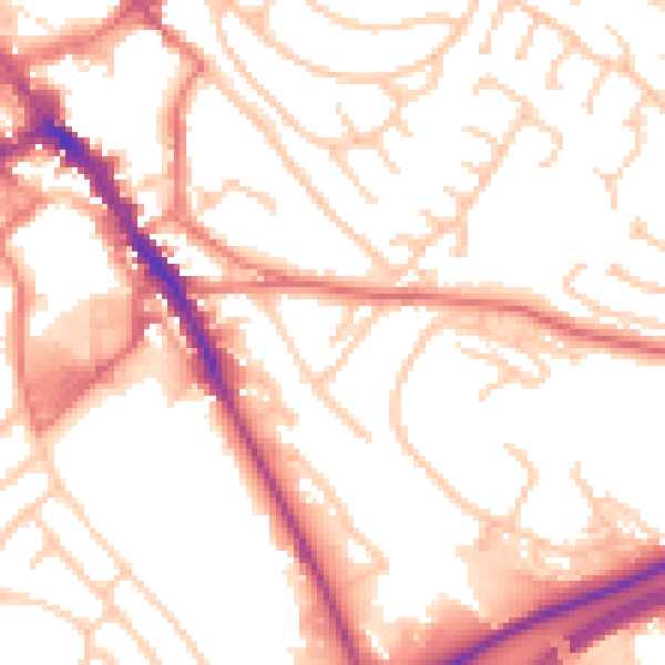 Daytime road noise heatmap for CA11 8NE