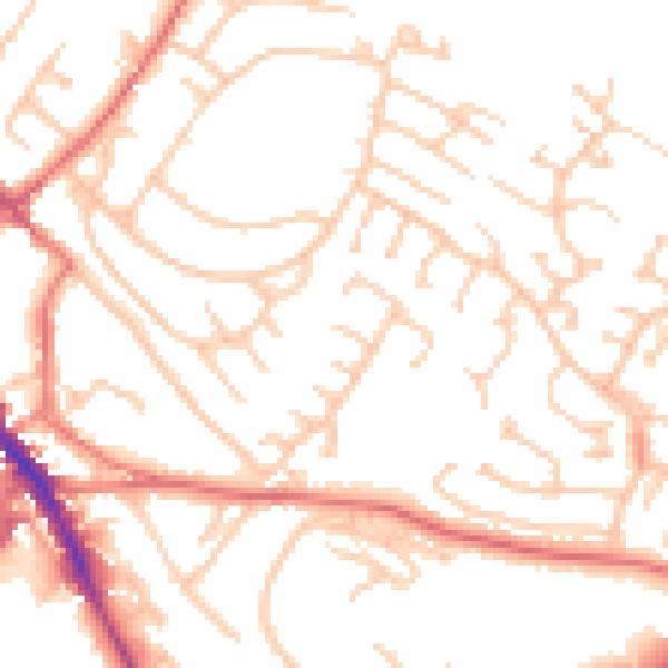 Daytime road noise heatmap for CA11 8NQ