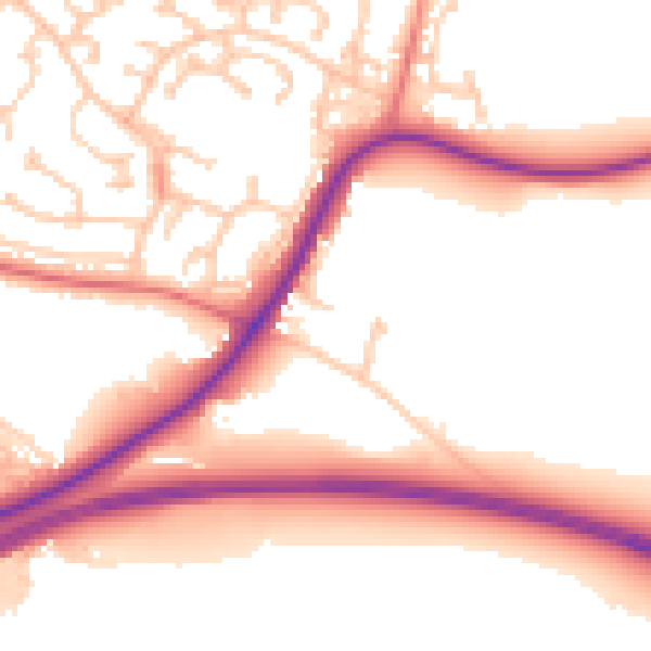 Daytime road noise heatmap for CA11 8TP