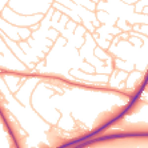 Daytime road noise heatmap for CA11 8TQ