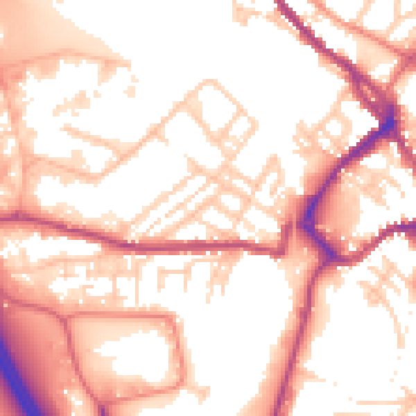 Daytime road noise heatmap for CA11 9AL
