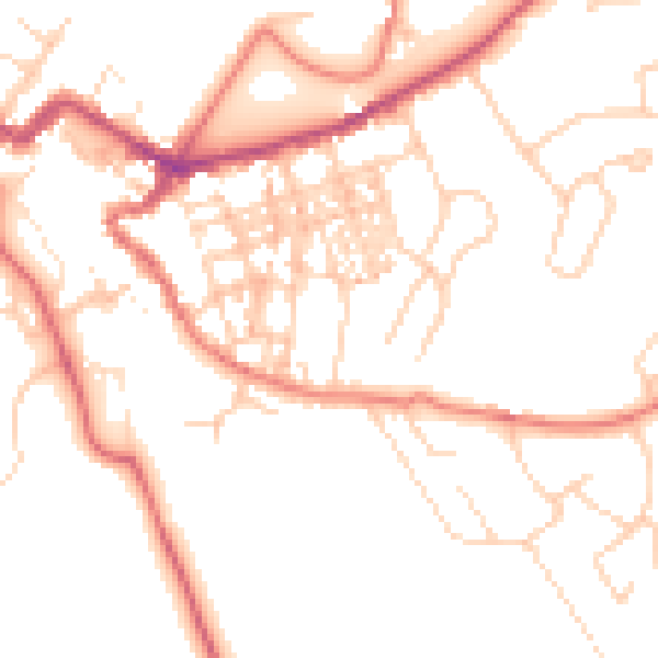 Daytime road noise heatmap for CA12 4AA