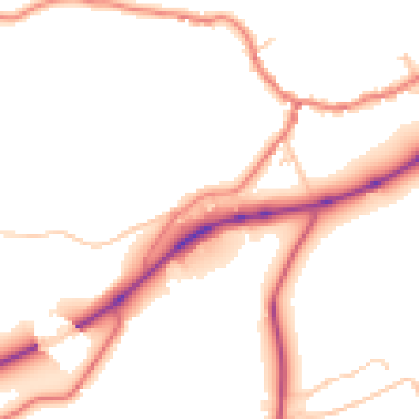 Daytime road noise heatmap for CA12 4AE
