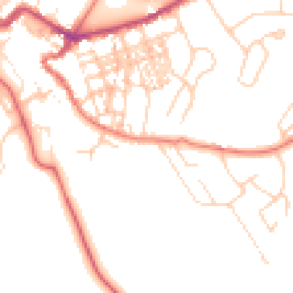 Daytime road noise heatmap for CA12 4AF