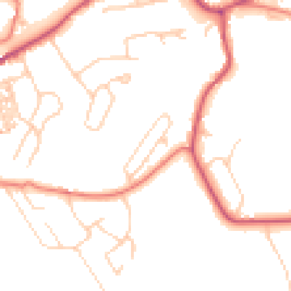 Daytime road noise heatmap for CA12 4AZ