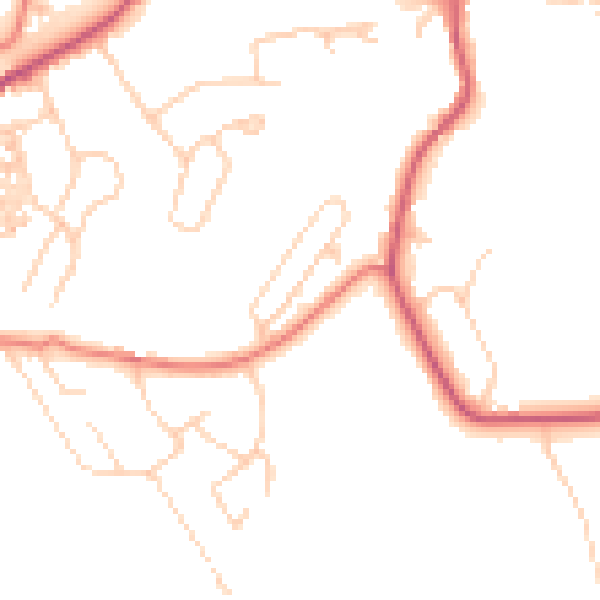 Daytime road noise heatmap for CA12 4BA