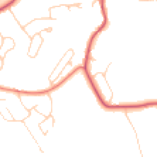 Daytime road noise heatmap for CA12 4BB