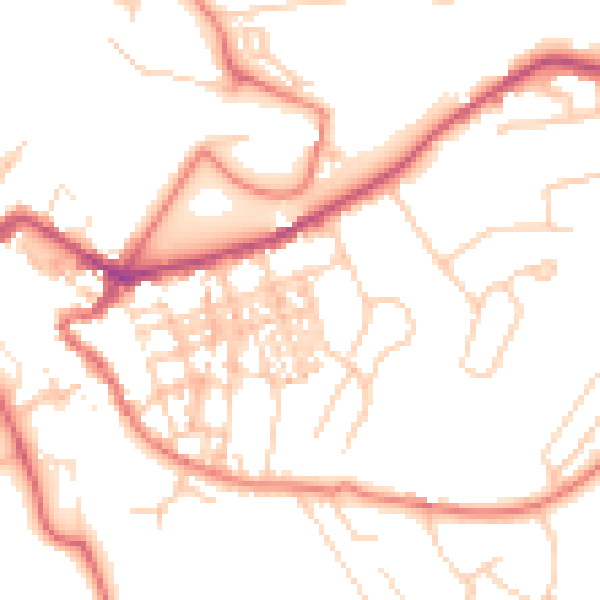 Daytime road noise heatmap for CA12 4BX