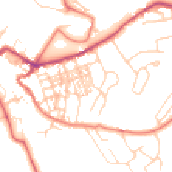 Daytime road noise heatmap for CA12 4BZ