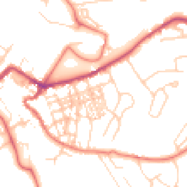 Daytime road noise heatmap for CA12 4DA