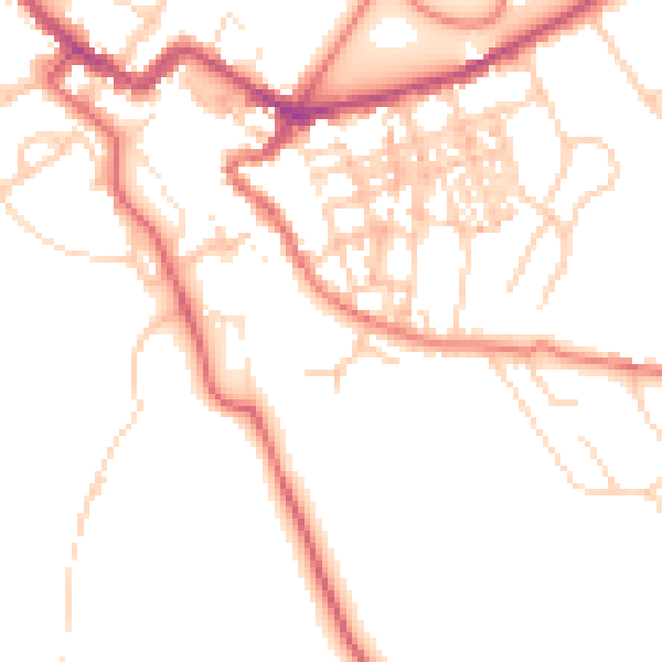 Daytime road noise heatmap for CA12 4DD