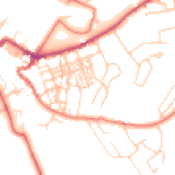 Daytime road noise heatmap for CA12 4DE