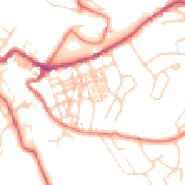 Daytime road noise heatmap for CA12 4DF