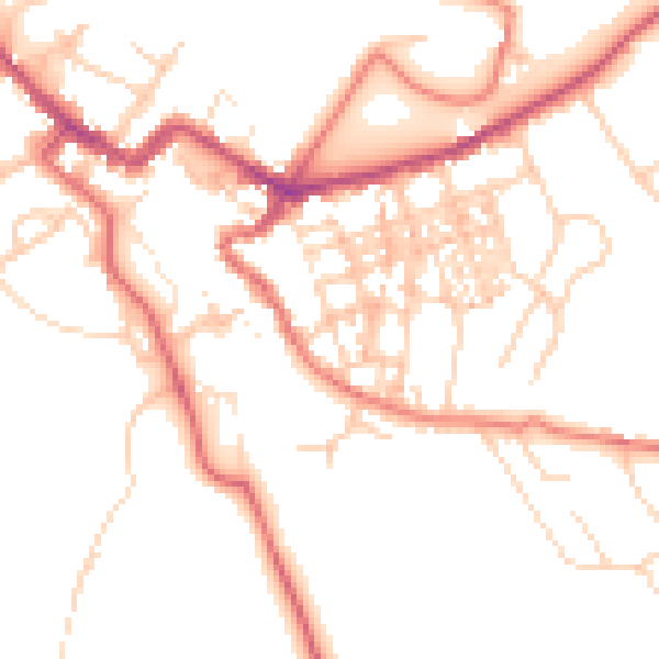 Daytime road noise heatmap for CA12 4DS