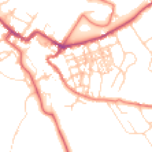 Daytime road noise heatmap for CA12 4DT