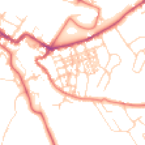 Daytime road noise heatmap for CA12 4DX