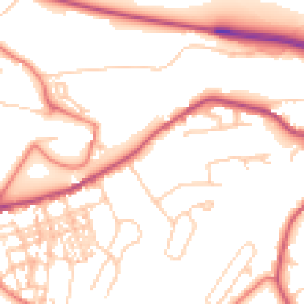 Daytime road noise heatmap for CA12 4JN